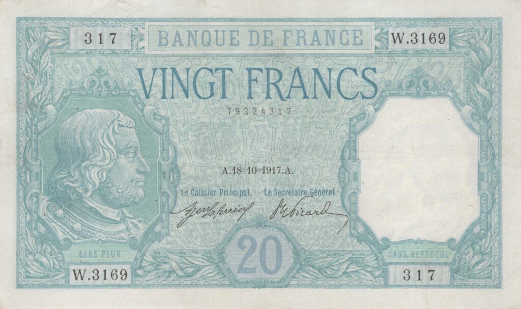 FRANCE billet de 20 Francs Bayard, 18-10-1917