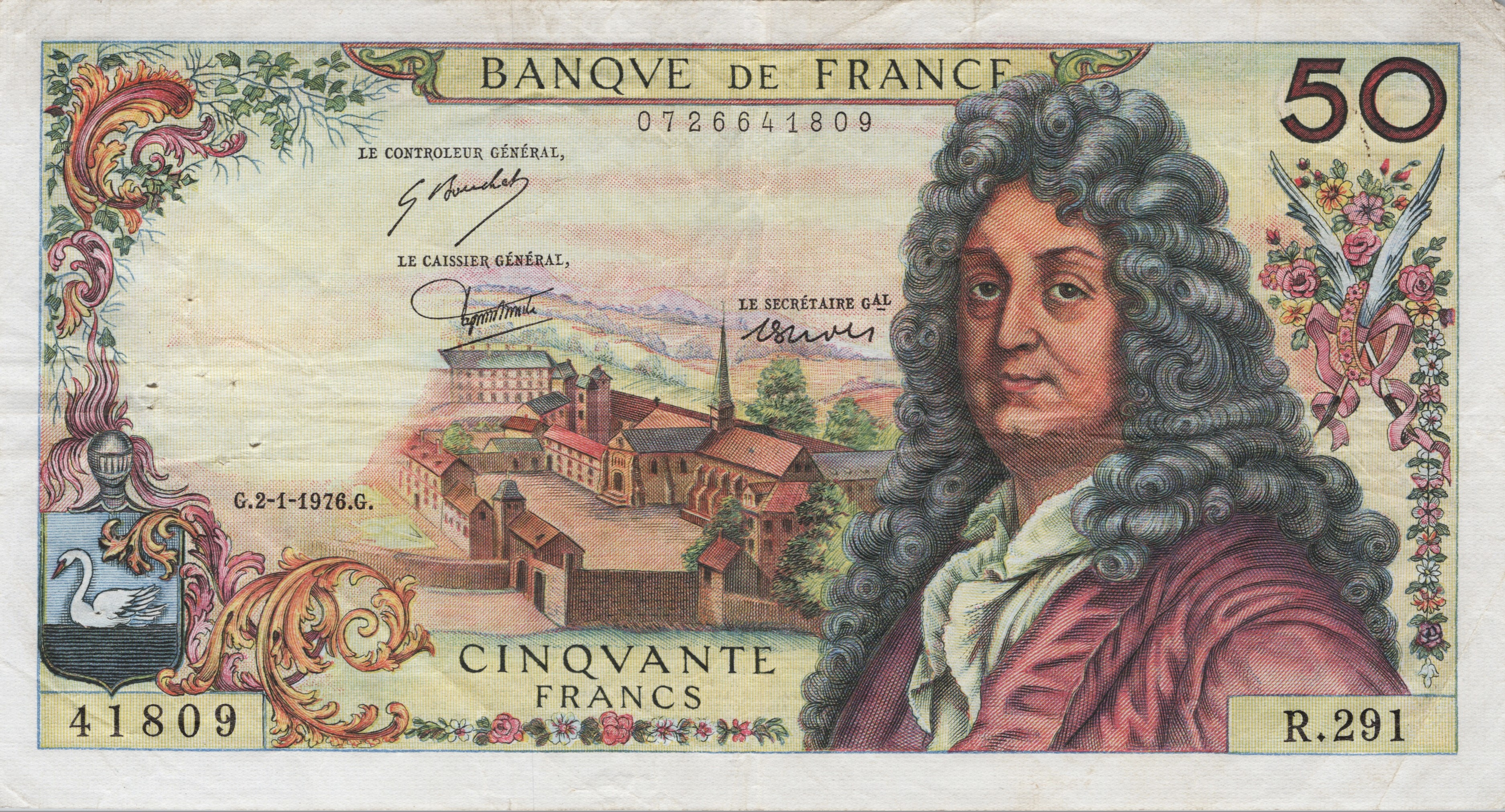 FRANCE billet de 50 Francs Raciene 02-01-1976