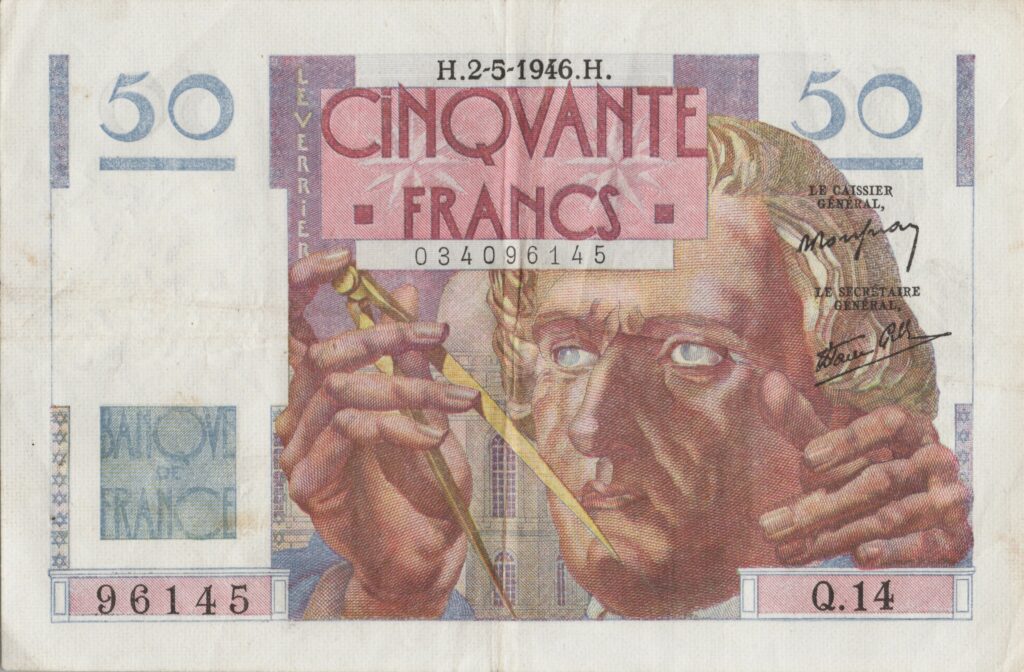 FRANCE billet de 50 Francs Le Verrier 02-05-1946