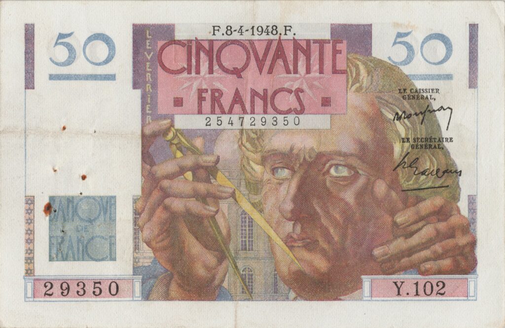 FRANCE billet de 50 Francs Le Verrier 08-04-1948