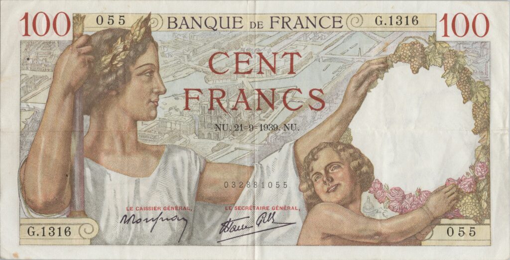 FRANCE billet de 100 Francs Sully 21-09-1939