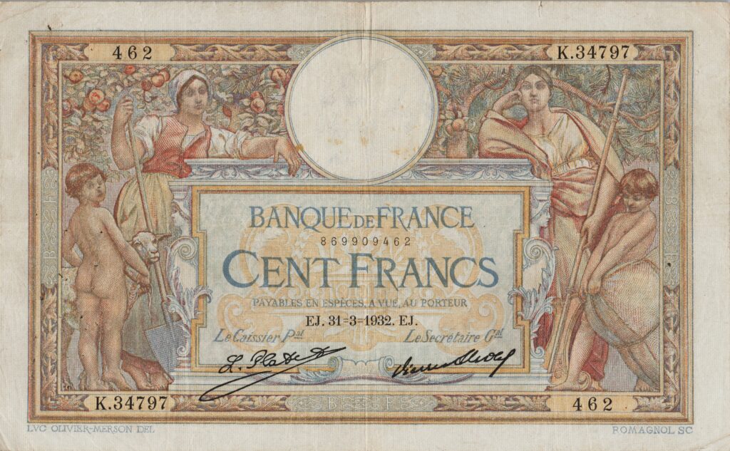 FRANCE billet de 100 Francs Luc et Olivier Merson 31-03-1932