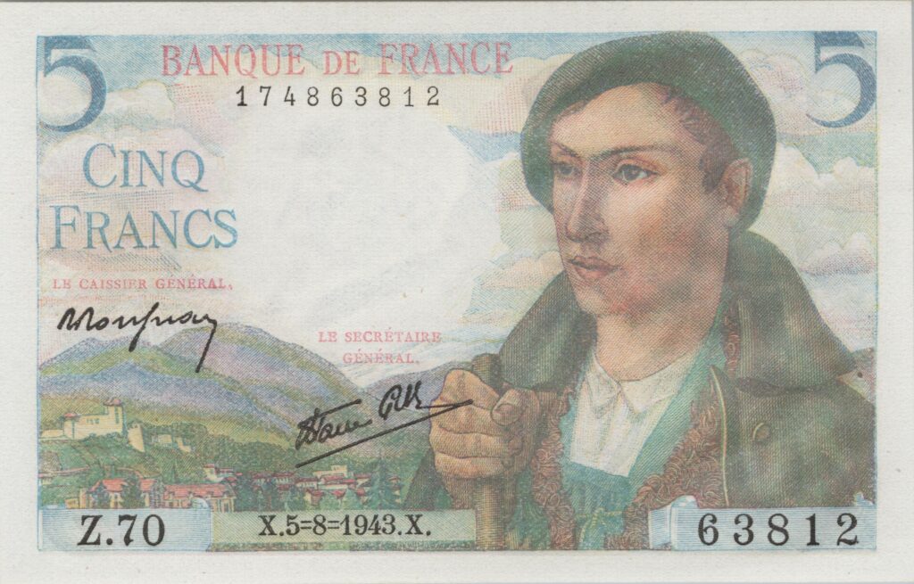 FRANCE billet de 5 Francs Berger 05-08-1943