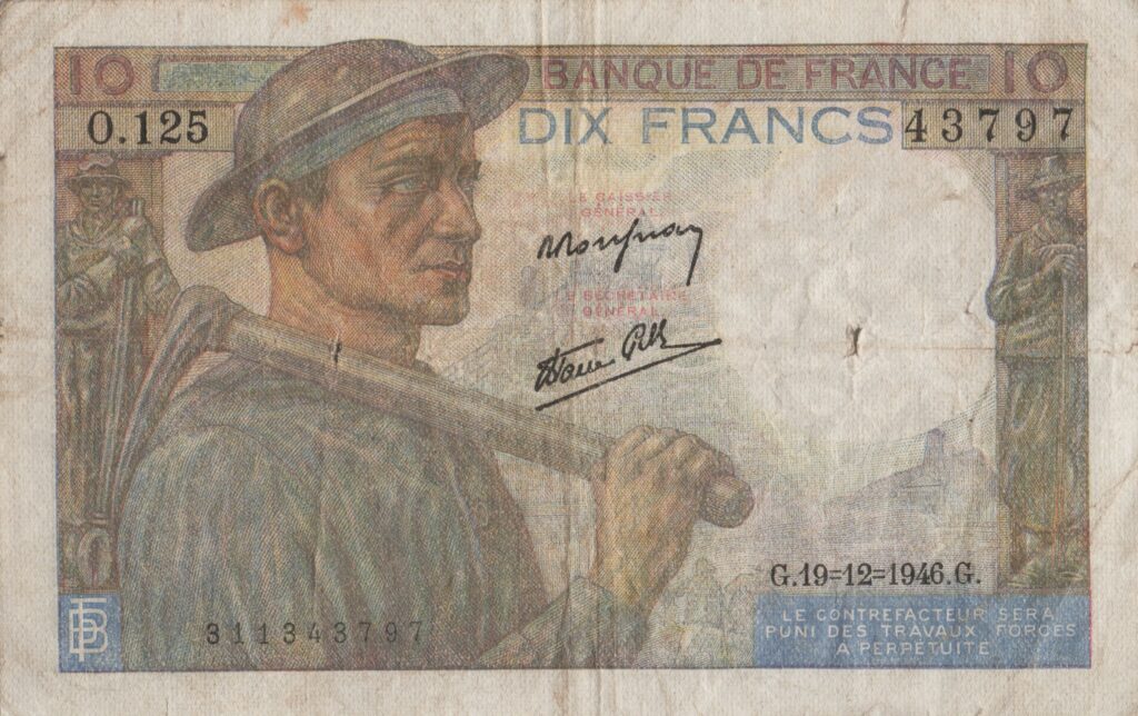 FRANCE billet de 10 Francs Mineur 19-12-1946