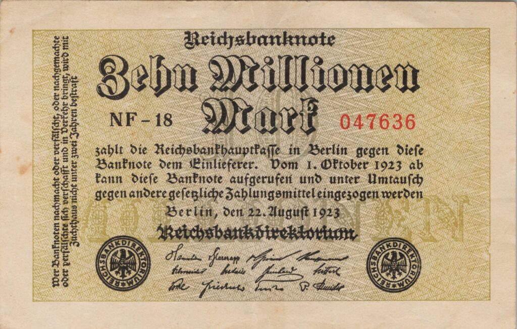 ALLEMAGNE billet Reichsbank de 10.000.000 Mark 22-08-1923