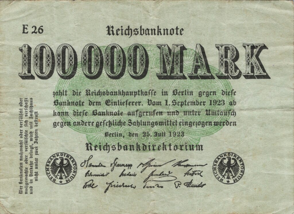 ALLEMAGNE billet Reichsbank de 100.000 Mark 25-07-1923