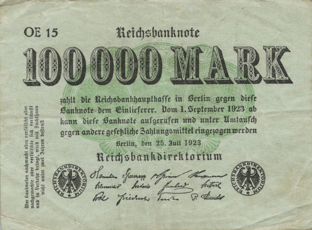 ALLEMAGNE billet Reichsbank de 100.000 Mark 25-07-1923