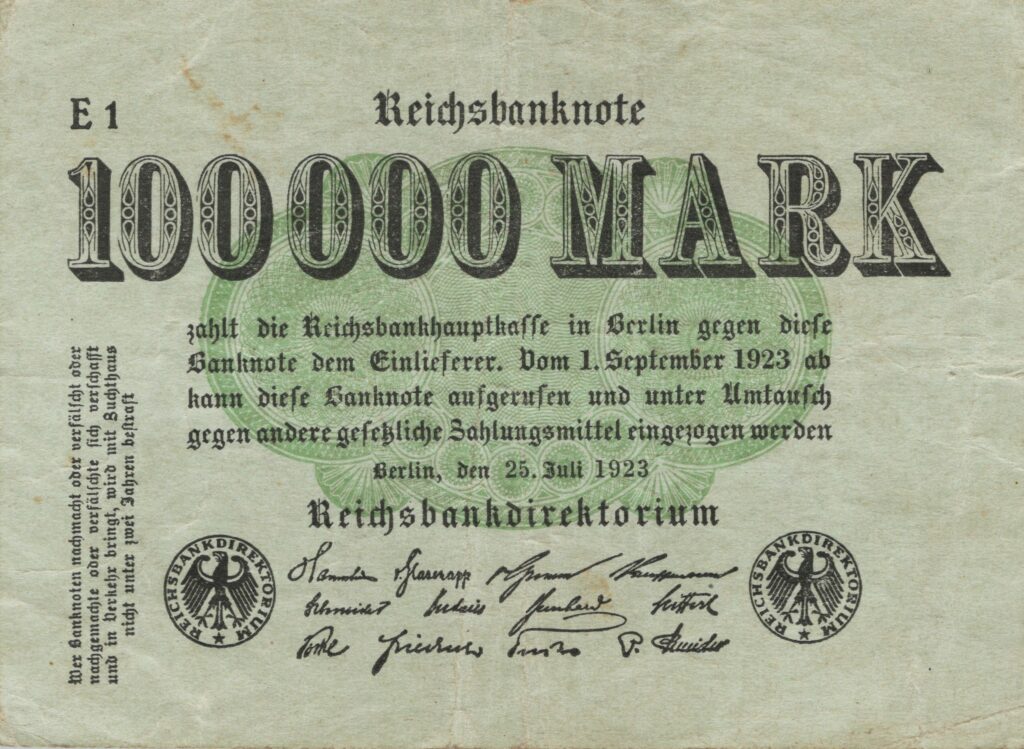 ALLEMAGNE billet Reichsbank de 100.000 Mark 25-07-1923