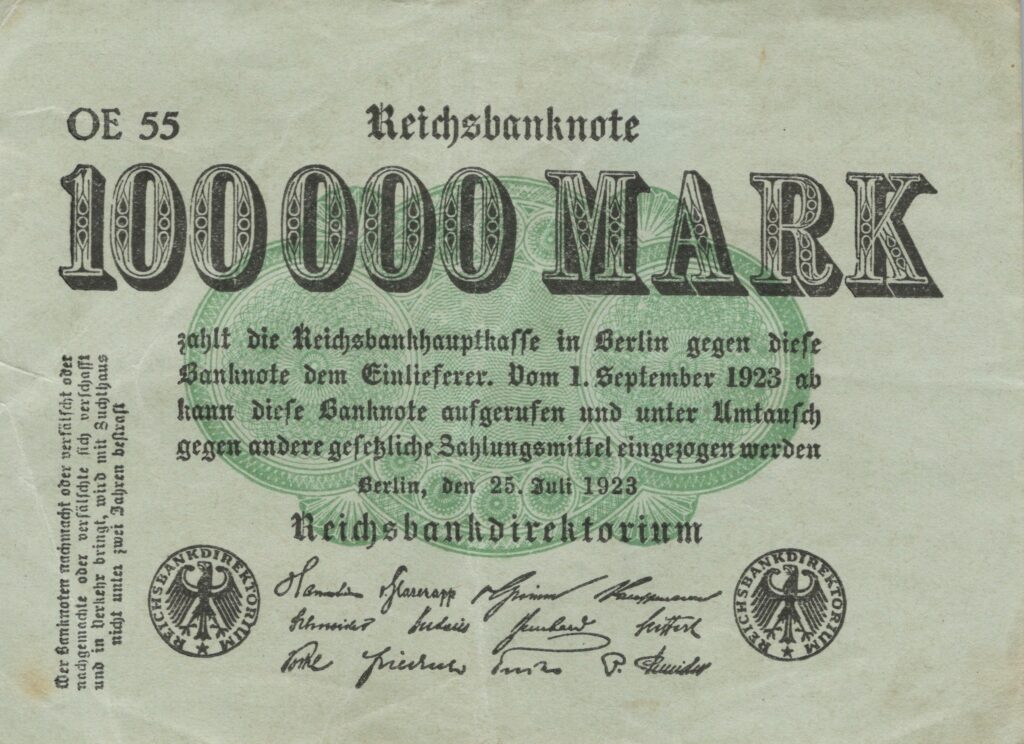 ALLEMAGNE billet Reichsbank de 100.000 Mark 25-07-1923