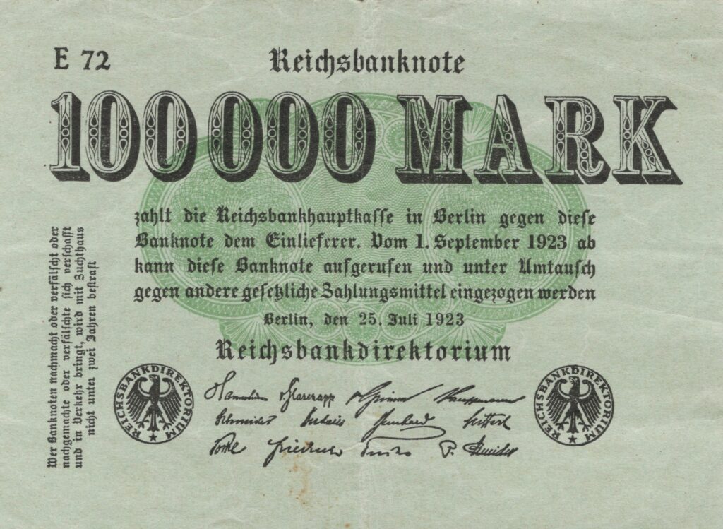 ALLEMAGNE billet Reichsbank de 100.000 Mark 25-07-1923