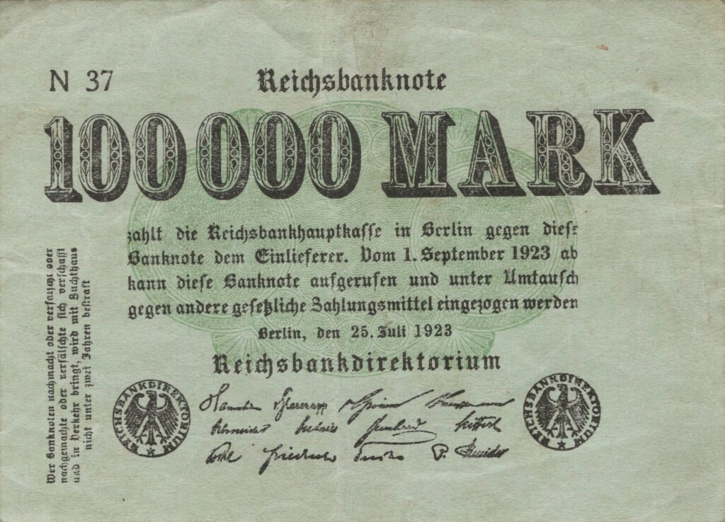 ALLEMAGNE billet Reichsbank de 100.000 Mark 25-07-1923