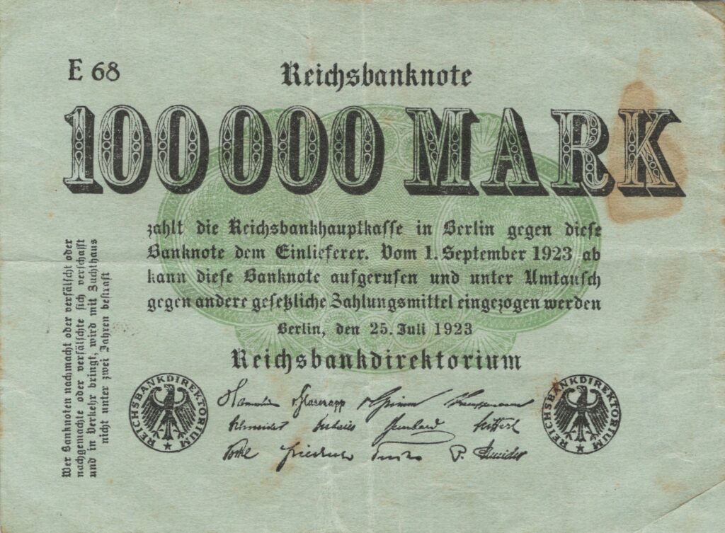 ALLEMAGNE billet Reichsbank de 100.000 Mark 25-07-1923