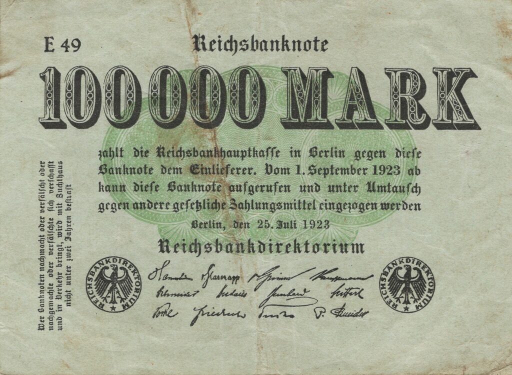 ALLEMAGNE billet Reichsbank de 100.000 Mark 25-07-1923