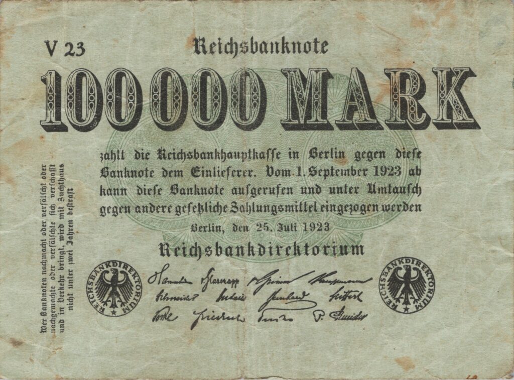 ALLEMAGNE billet Reichsbank de 100.000 Mark 25-07-1923