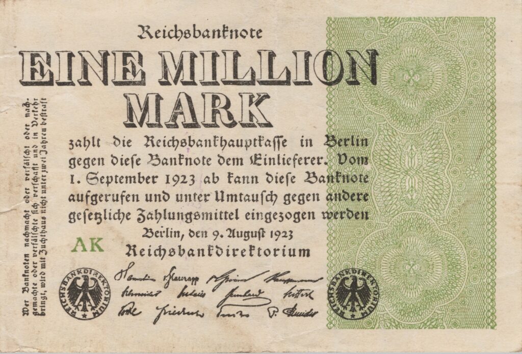 ALLEMAGNE billet Reichsbank de 1.000.000 Mark 09-08-1923