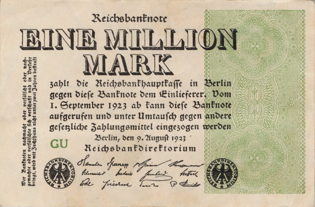 ALLEMAGNE billet Reichsbank de 1.000.000 Mark 09-08-1923