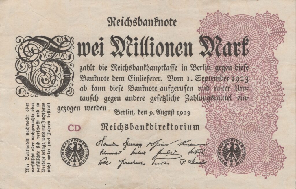 ALLEMAGNE billet Reichsbank de 20.000.000 Mark 09-08-1923