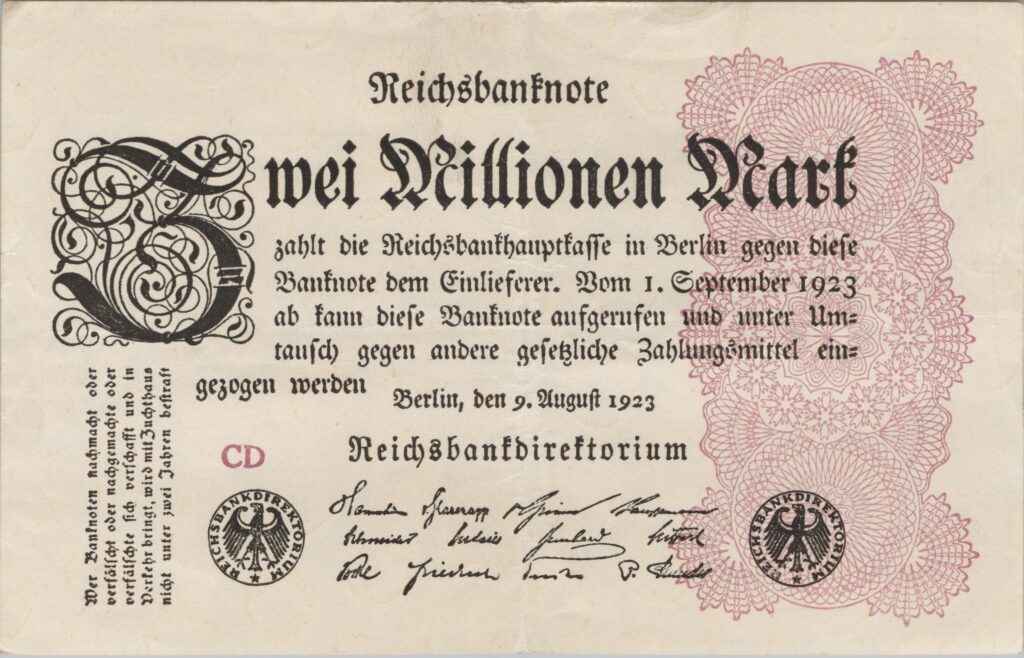 ALLEMAGNE billet Reichsbank de 20.000.000 Mark 09-08-1923