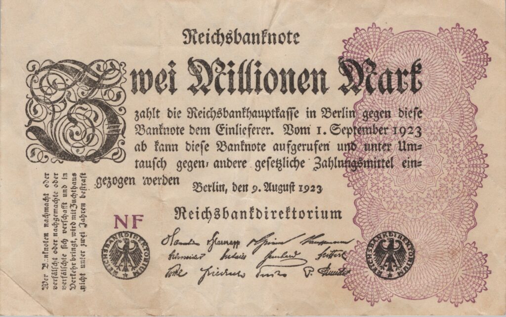 ALLEMAGNE billet Reichsbank de 20.000.000 Mark 09-08-1923