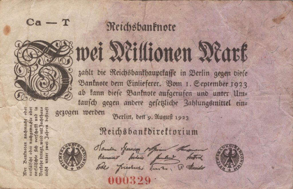 ALLEMAGNE billet Reichsbank de 20.000.000 Mark 09-08-1923