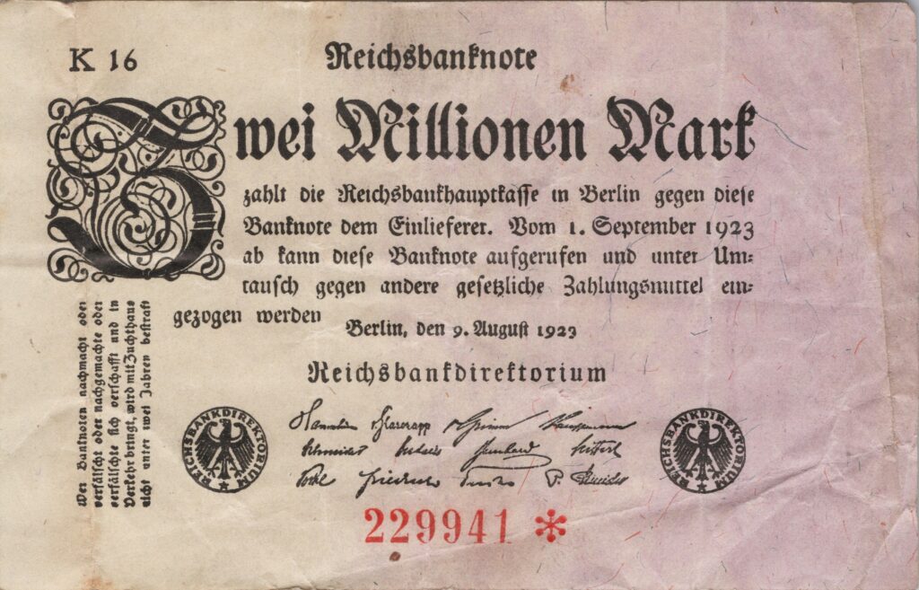 ALLEMAGNE billet Reichsbank de 20.000.000 Mark 09-08-1923