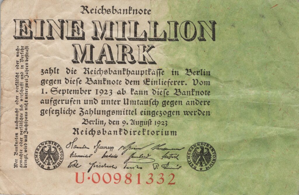 ALLEMAGNE billet Reichsbank de 1.000.000 Mark 09-08-1923