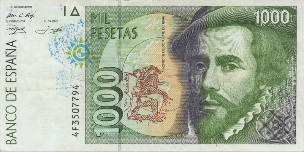 ESPAGNE billet de 1.000 Pesetas Hernán Cortés 12-10-1992