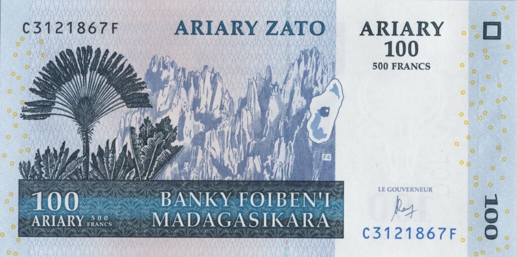 MADAGASCAR billet de 100 Ariary de 2004, Tsingy de Bemaraha