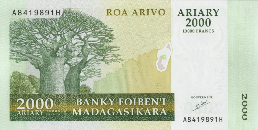 MADAGASCAR billet de 2.000 Ariary de 2003, Baobabs