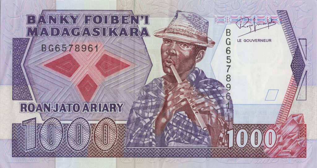 MADAGASCAR billet de 1.000 Francs Rakoto Frah, ND (1988-1993)