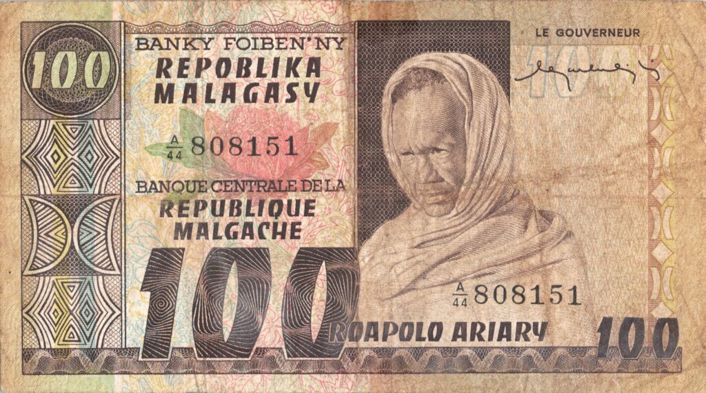 MADAGASCAR billet de 100 Francs, ND (1974-1975), Pick-63