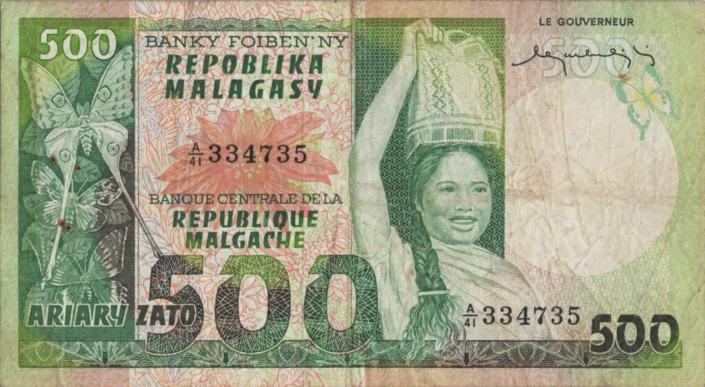 MADAGASCAR billet de 500 Francs, ND (1974-1975), Pick-64