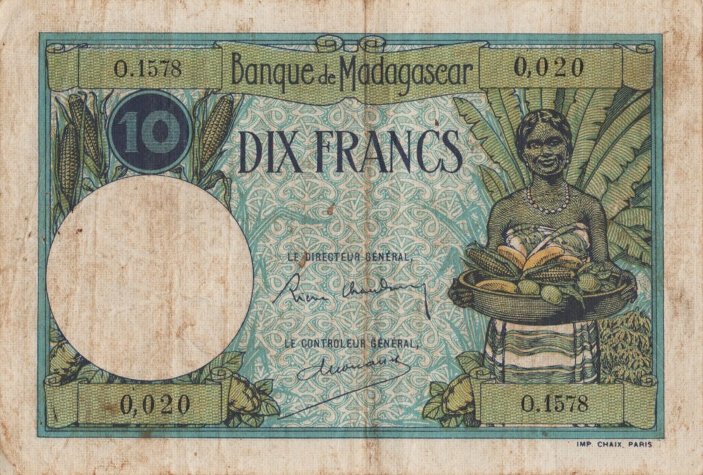 MADAGASCAR billet de 10 Francs ND (1937/1947) Pick-36(2)