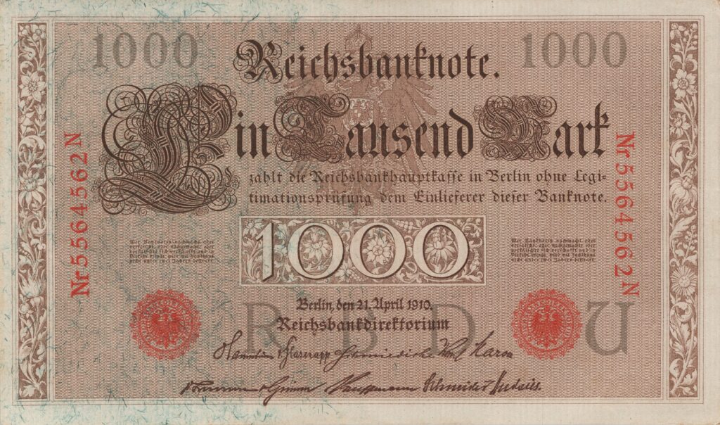 ALLEMAGNE billet Reichsbank, 1.000 Mark 21-04-1910