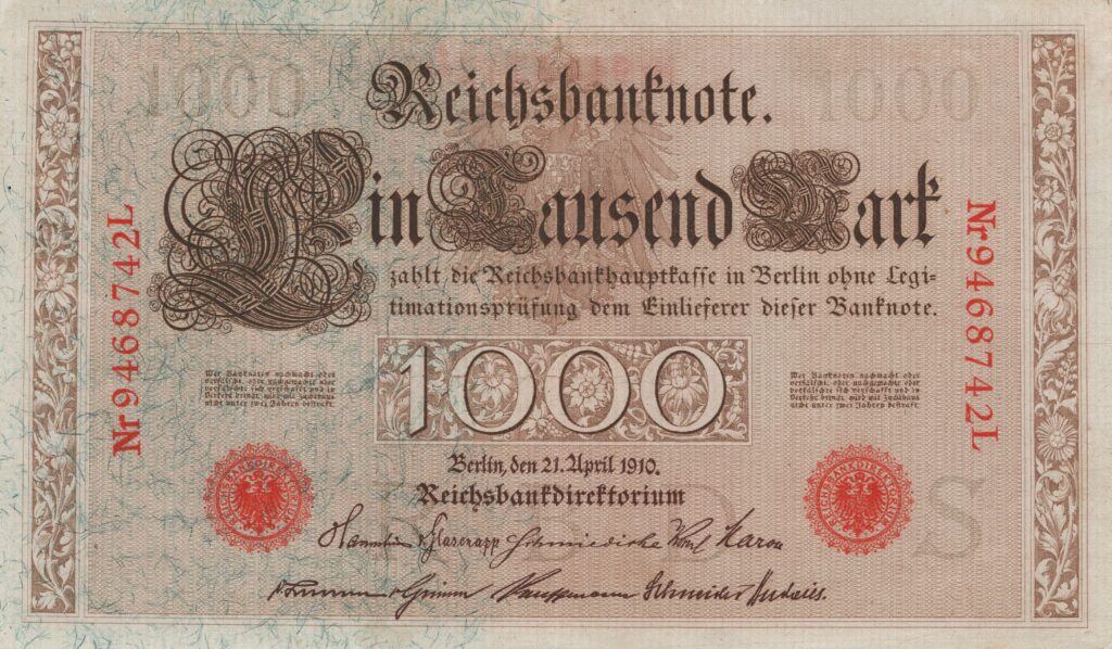 ALLEMAGNE billet Reichsbank, 1.000 Mark 21-04-1910