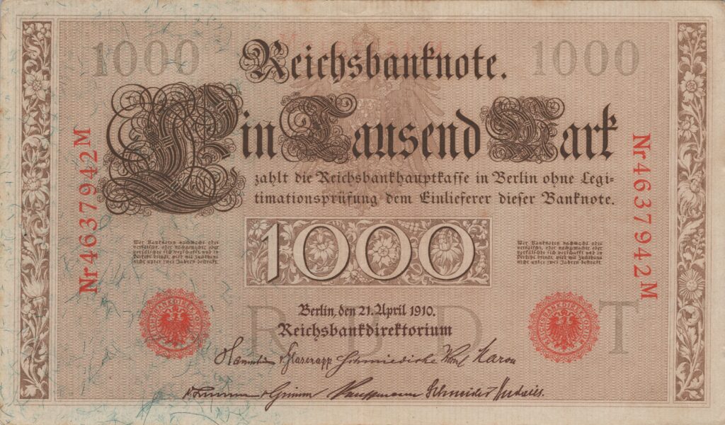 ALLEMAGNE billet Reichsbank, 1.000 Mark 21-04-1910