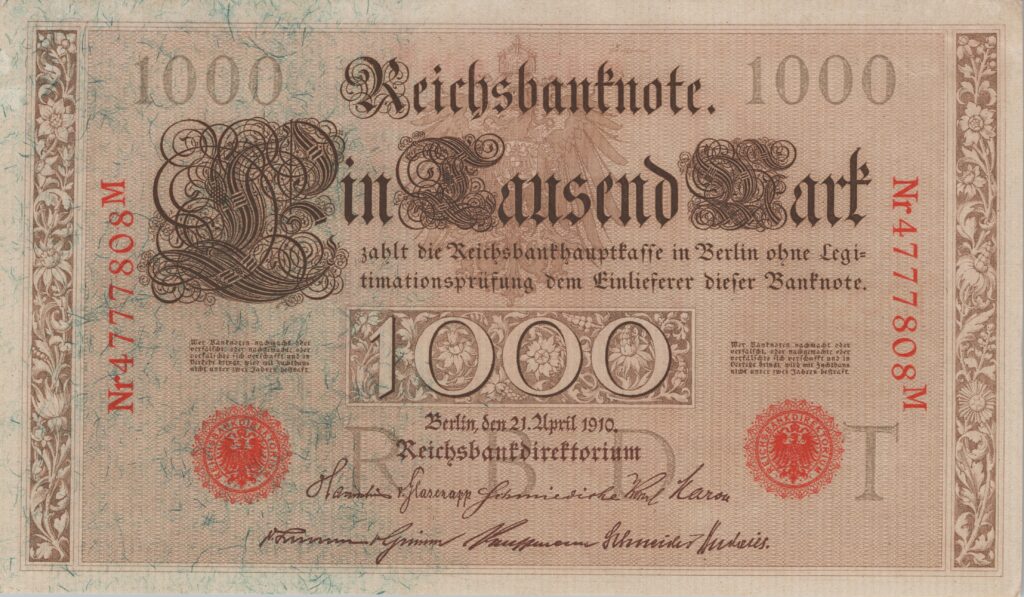 ALLEMAGNE billet Reichsbank, 1.000 Mark 21-04-1910