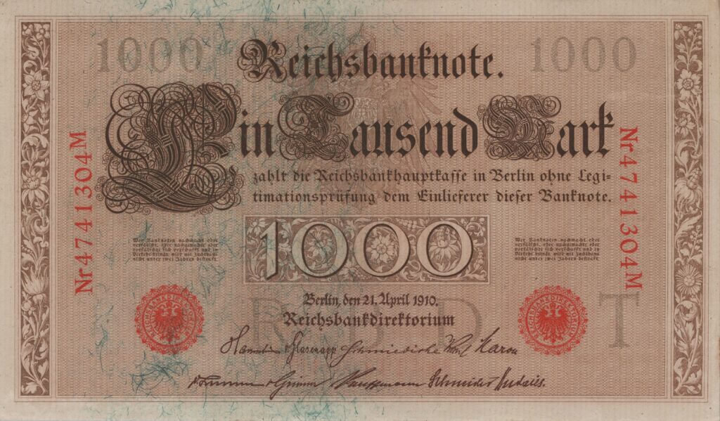 ALLEMAGNE billet Reichsbank, 1.000 Mark 21-04-1910