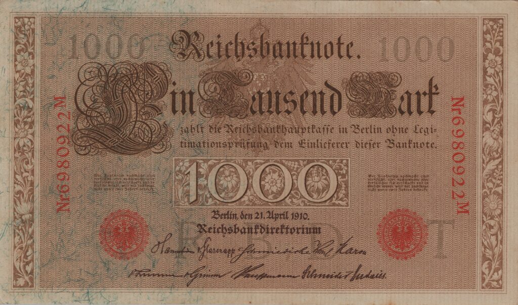 ALLEMAGNE billet Reichsbank, 1.000 Mark 21-04-1910