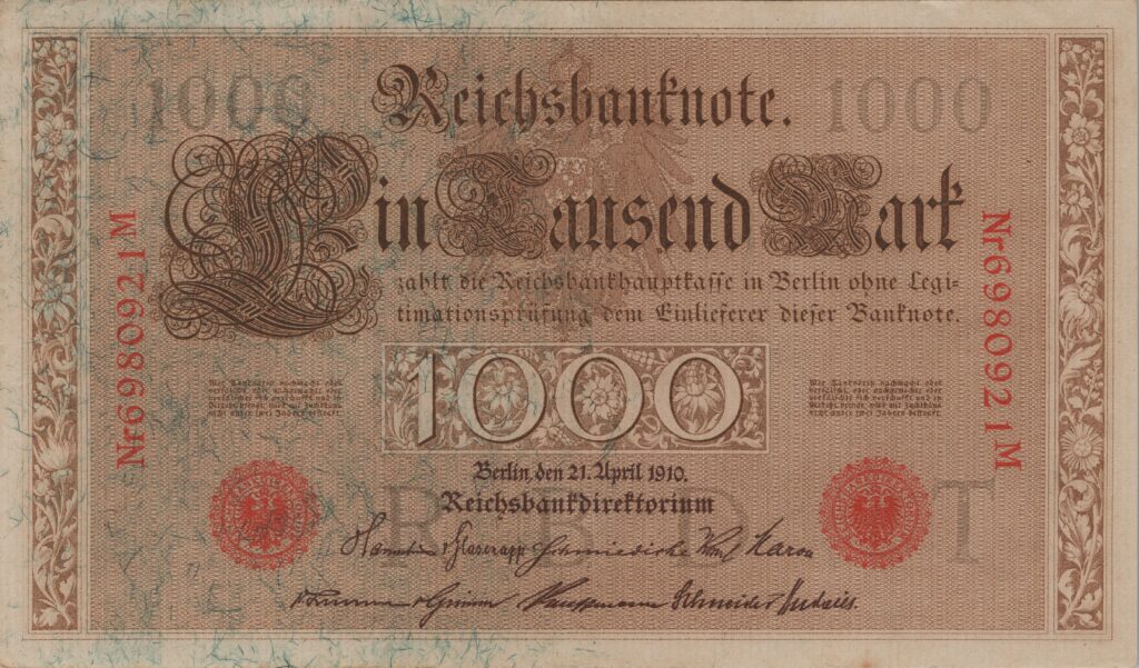 ALLEMAGNE billet Reichsbank, 1.000 Mark 21-04-1910