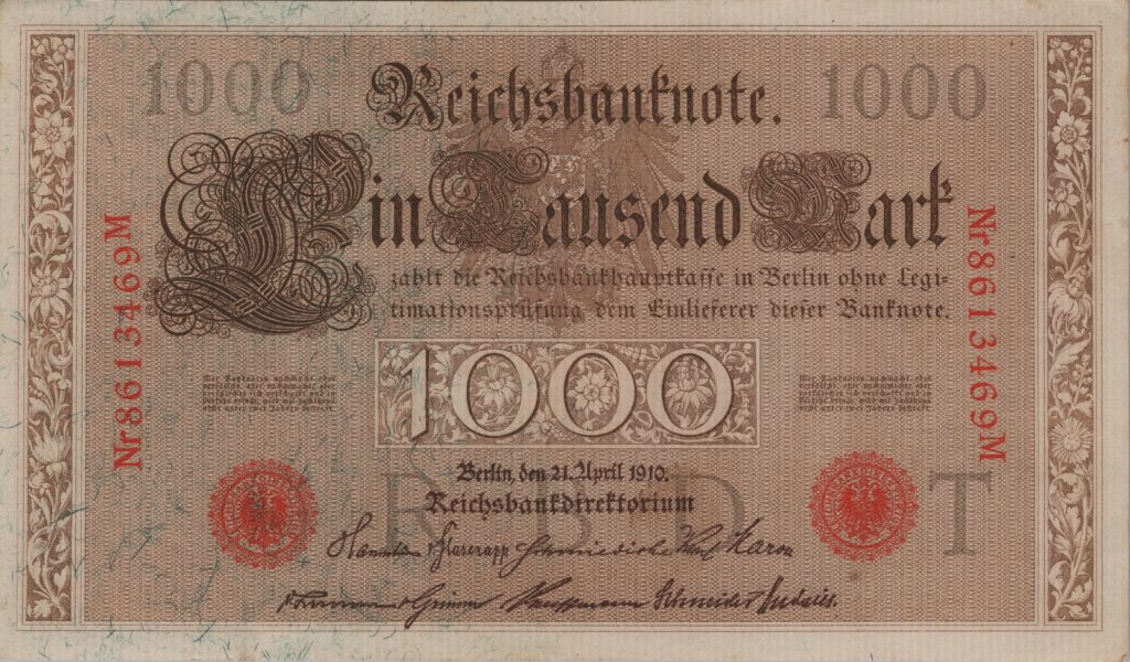 ALLEMAGNE billet Reichsbank, 1.000 Mark 21-04-1910