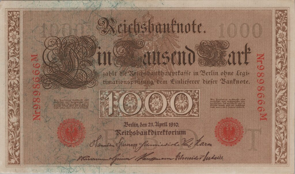 ALLEMAGNE billet Reichsbank, 1.000 Mark 21-04-1910