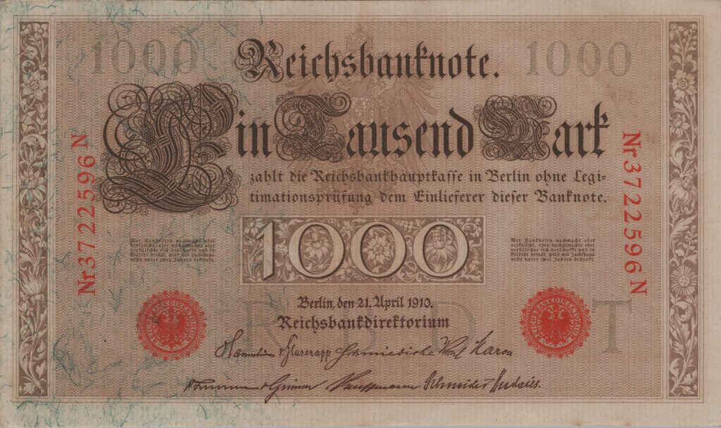 ALLEMAGNE billet Reichsbank, 1.000 Mark 21-04-1910