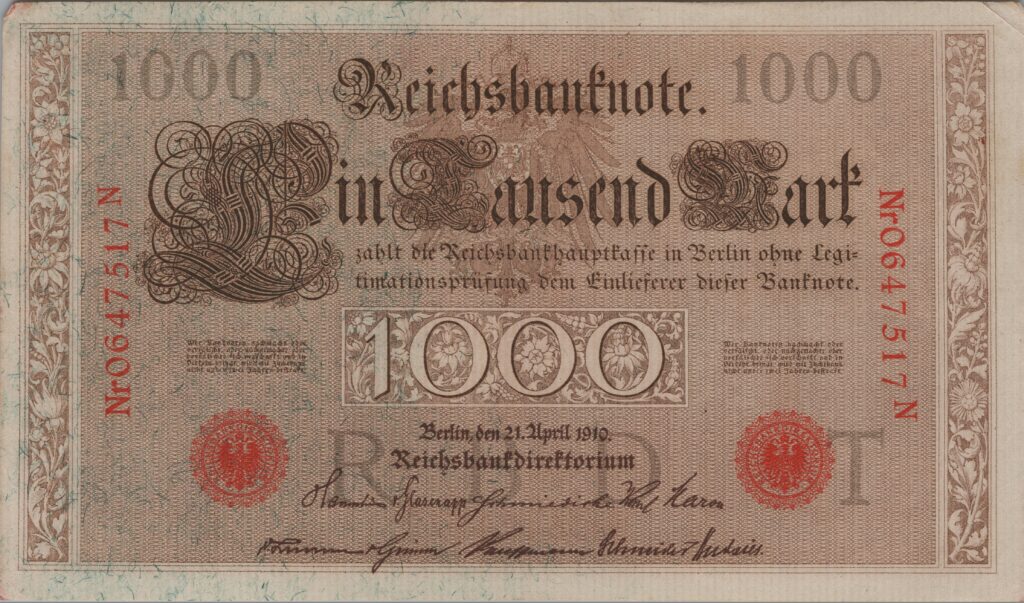 ALLEMAGNE billet Reichsbank, 1.000 Mark 21-04-1910