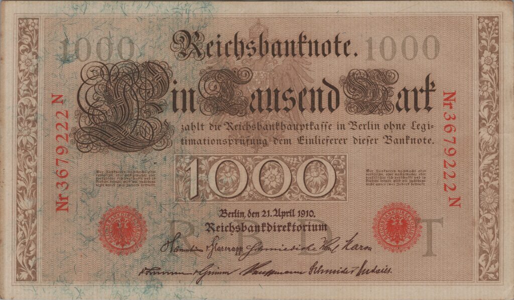 ALLEMAGNE billet Reichsbank, 1.000 Mark 21-04-1910