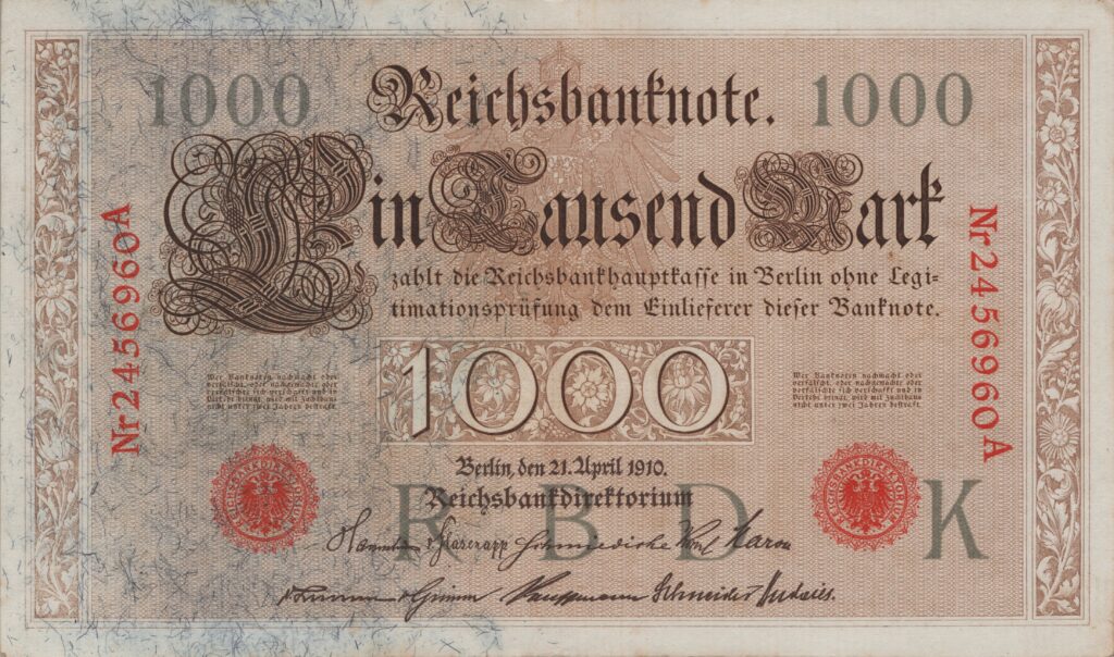 ALLEMAGNE billet Reichsbank, 1.000 Mark 21-04-1910