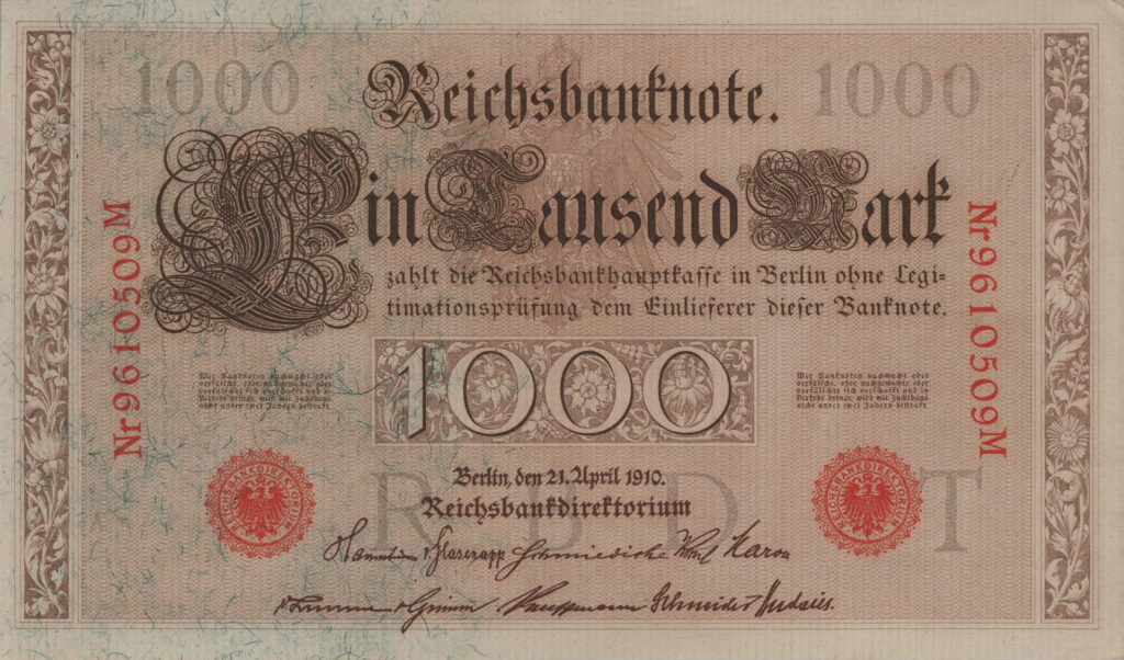 ALLEMAGNE billet Reichsbank, 1.000 Mark 21-04-1910