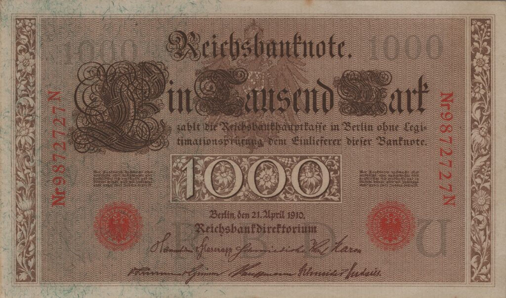 ALLEMAGNE billet Reichsbank, 1.000 Mark 21-04-1910