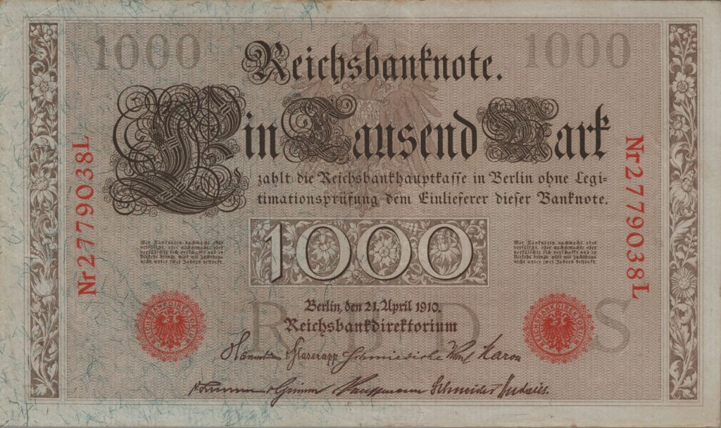 ALLEMAGNE billet Reichsbank, 1.000 Mark 21-04-1910