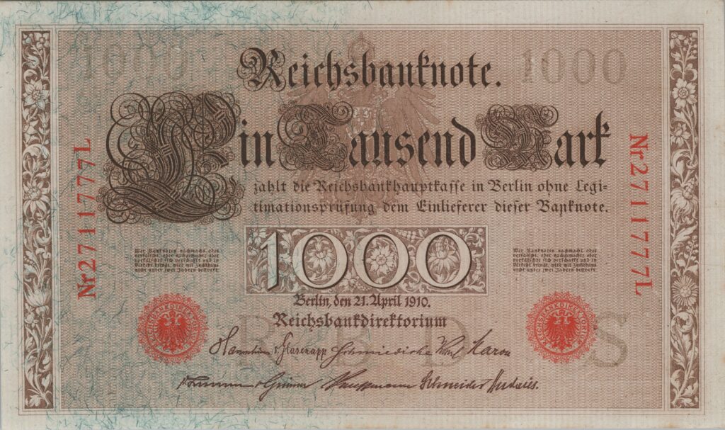 ALLEMAGNE billet Reichsbank, 1.000 Mark 21-04-1910